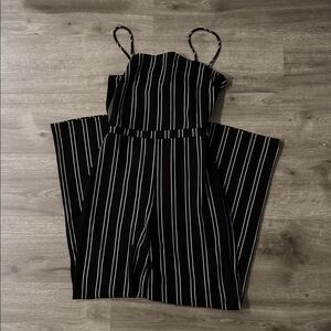 Mindcode Striped Open Back Wide Leg Jumper